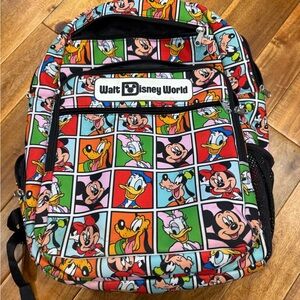 Disney Multicolor Character Grid Kids Backpack - Red, Green, Blue, Pink, Black